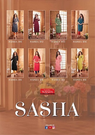 Wanna Sasha Fancy Sober Look Kurtis Wholesale Catalog, Buy Full Catalog of Wanna Sasha Fancy Sober Look Kurtis At Wholesale Price