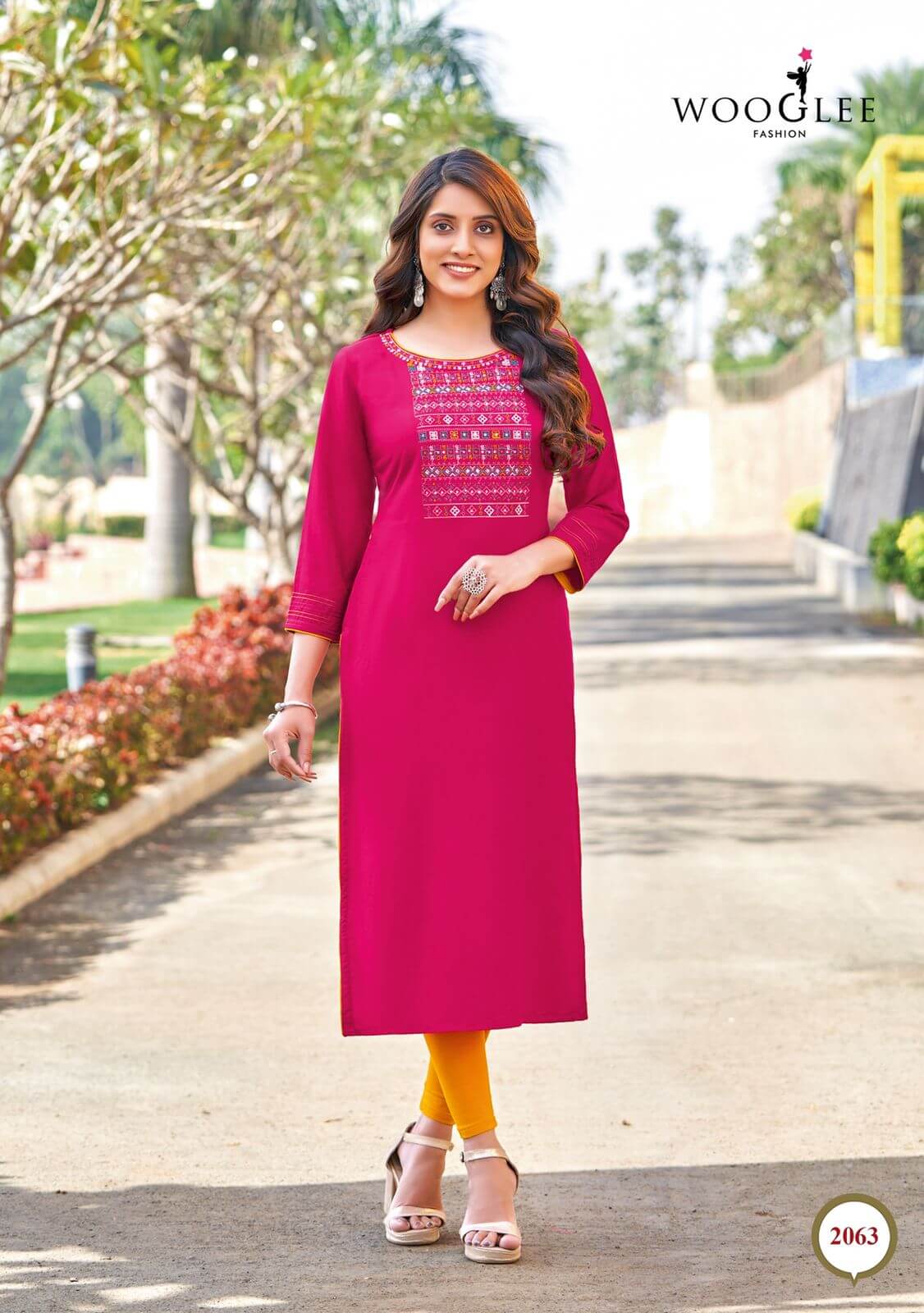 Wooglee Barbella Vol 9 Straight Cut Kurti Wholesale Catalog. Purchase Full Catalo Of Staight Cut Kurti In Wholesale Price Online