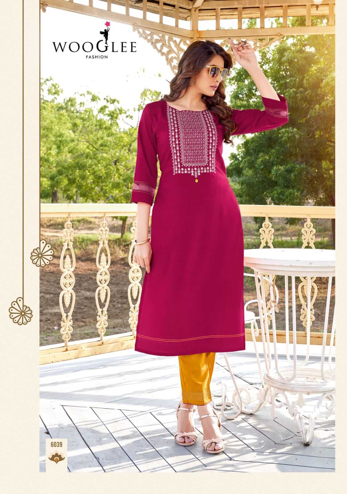 Wooglee Kesar Vol 6 Viscose Kurtis With Pant Wholesale Catalog, Buy Full Catalog of Wooglee Kesar Vol 6 Viscose Kurtis With Pant At Wholesale Price