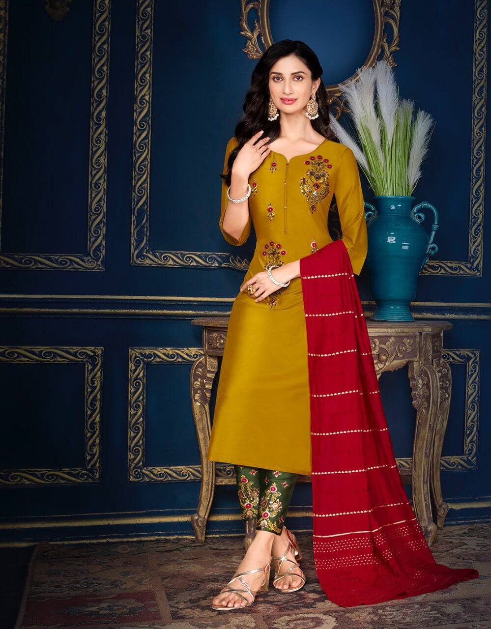 Af Silk Affair Kurti Pant Dupatta Set Wholesale Catalog, Af Silk Affair Kurti Pant Dupatta Set Full Catalog at Wholesale Price Online