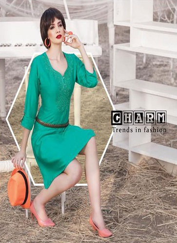 NEW STYLE BEAUTIFUL DESIGNER COTTON STAIN KURTIS