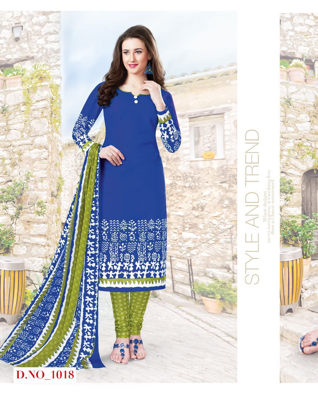 BEAUTIFUL COTTON PRINTED DRESS MATERIAL WITH CHIFFON DUPATTA