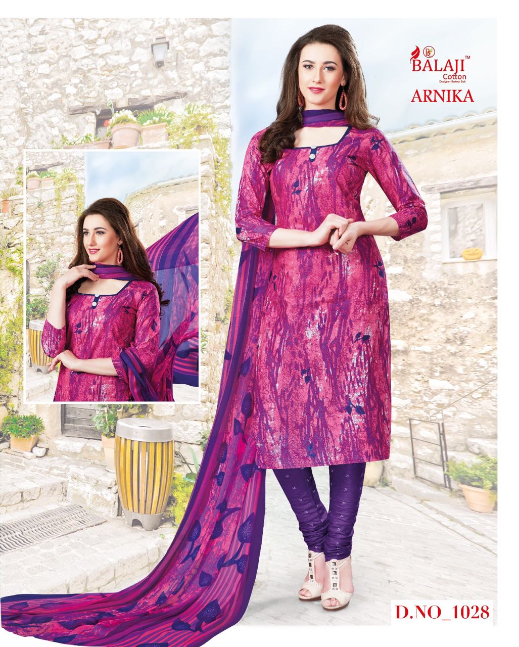 BEAUTIFUL COTTON PRINTED DRESS MATERIAL WITH CHIFFON DUPATTA