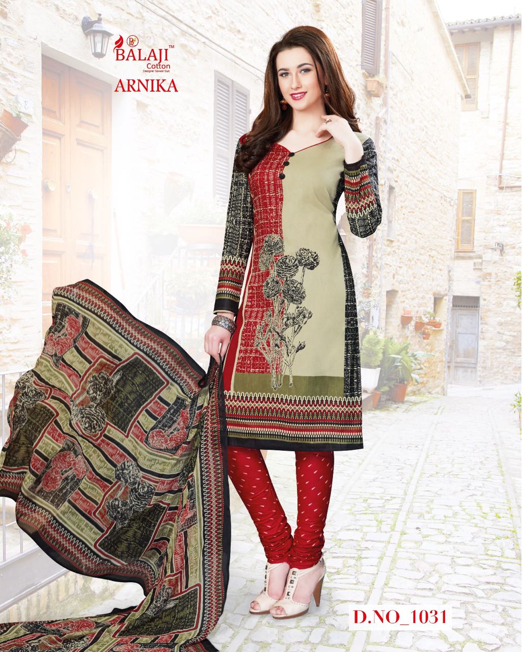 BEAUTIFUL COTTON PRINTED DRESS MATERIAL WITH CHIFFON DUPATTA