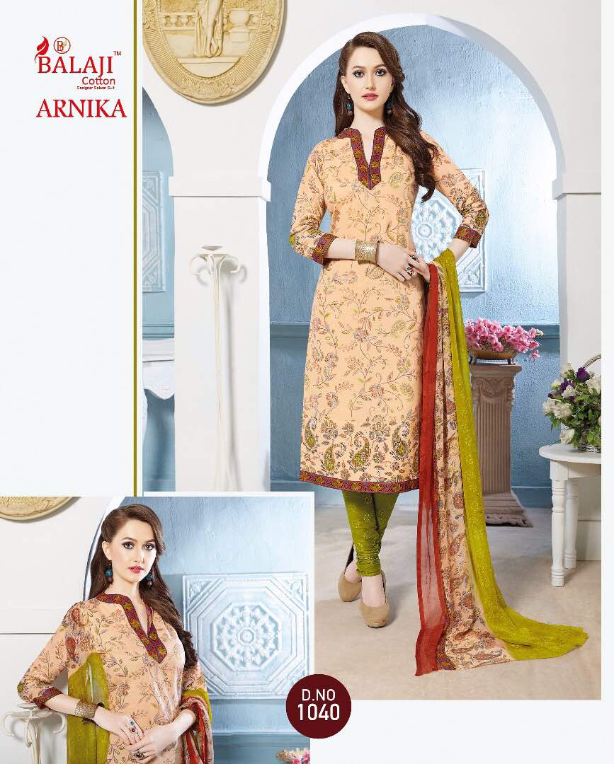 BEAUTIFUL COTTON PRINTED DRESS MATERIAL WITH CHIFFON DUPATTA