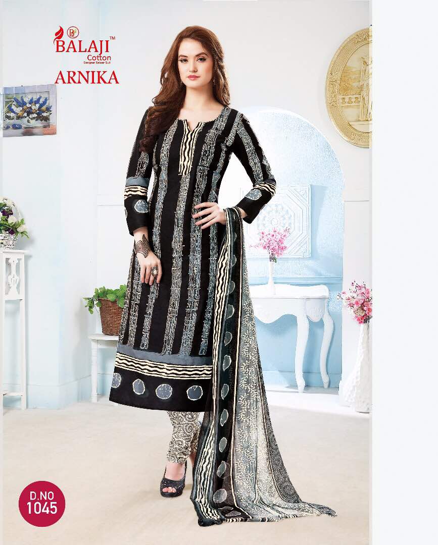 BEAUTIFUL COTTON PRINTED DRESS MATERIAL WITH CHIFFON DUPATTA