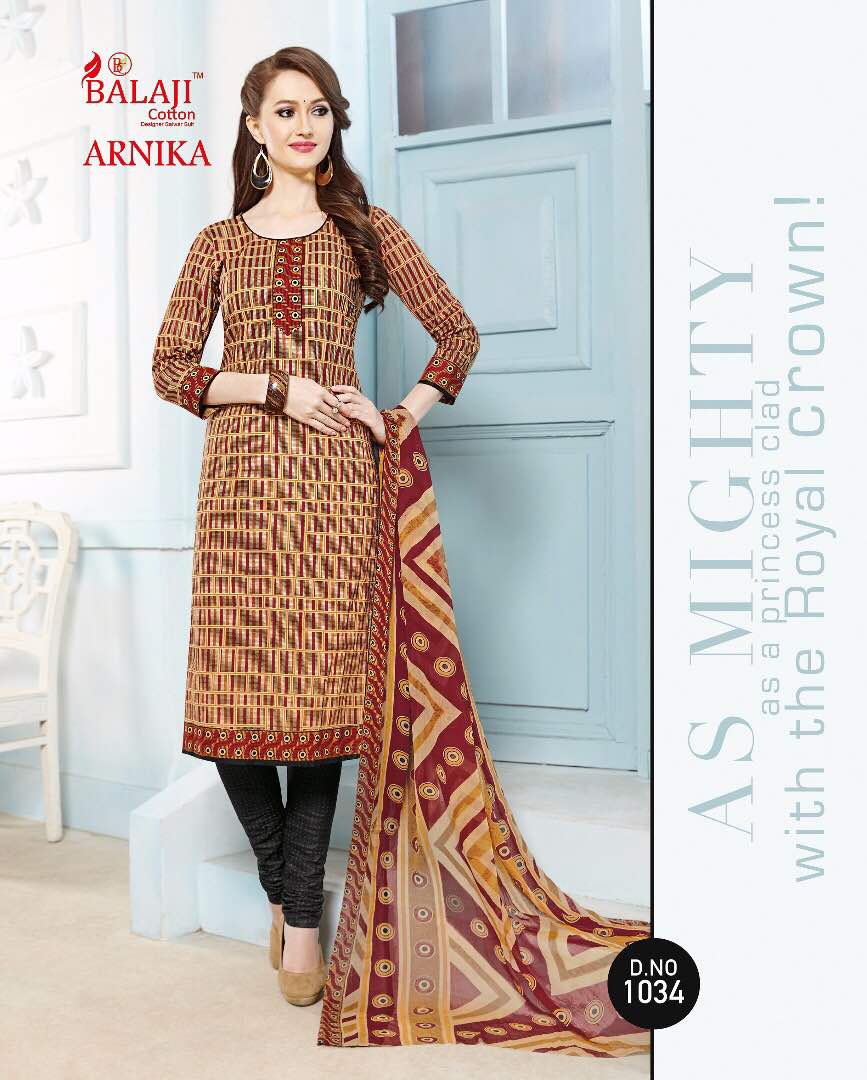 BEAUTIFUL COTTON PRINTED DRESS MATERIAL WITH CHIFFON DUPATTA