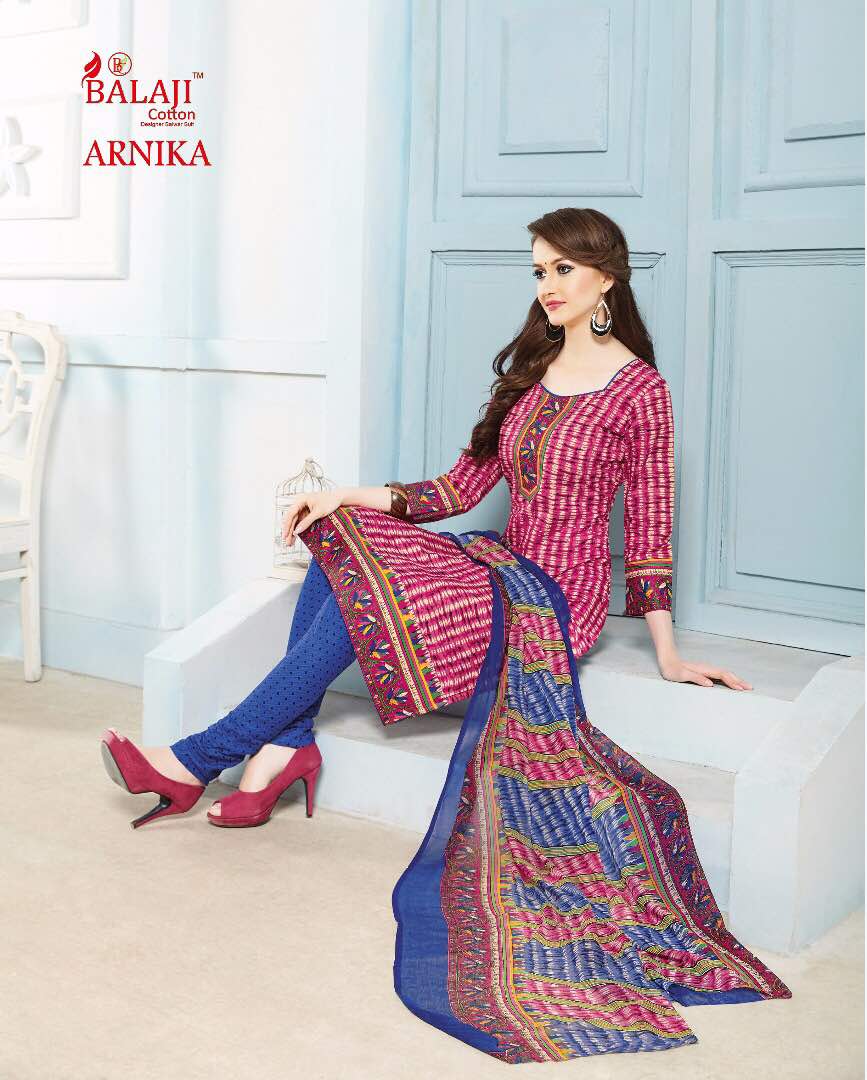 BEAUTIFUL COTTON PRINTED DRESS MATERIAL WITH CHIFFON DUPATTA