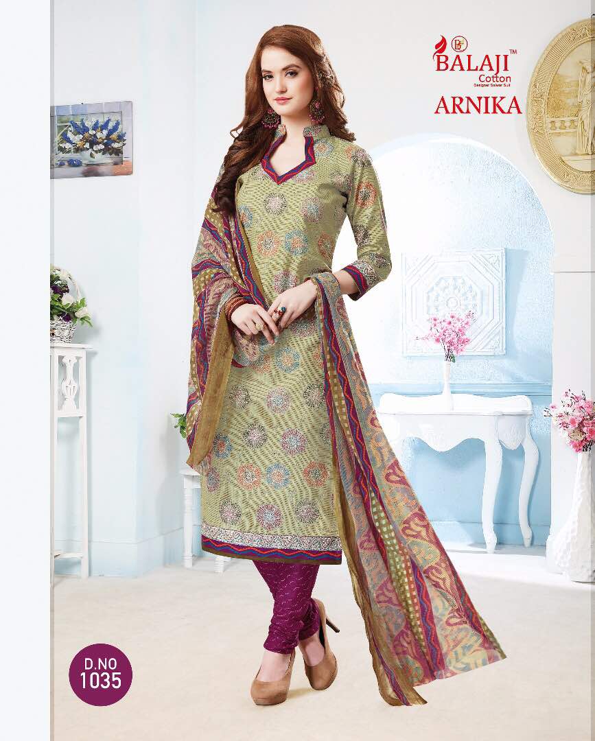 BEAUTIFUL COTTON PRINTED DRESS MATERIAL WITH CHIFFON DUPATTA