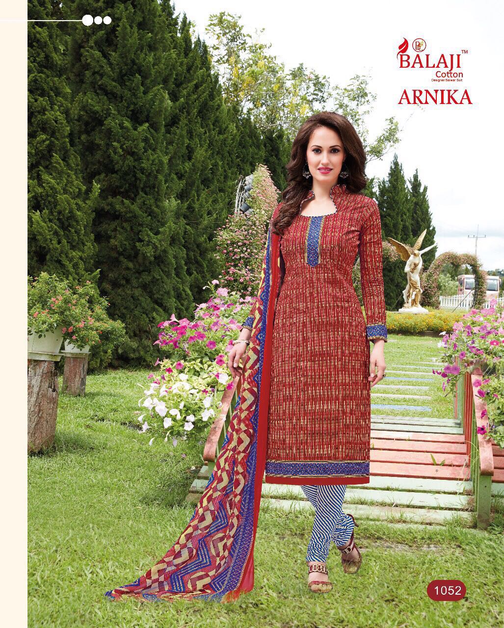 ARNIKA COTTON PRINTED DRESSMATERIAL WITH CHIFFON DUPATTA