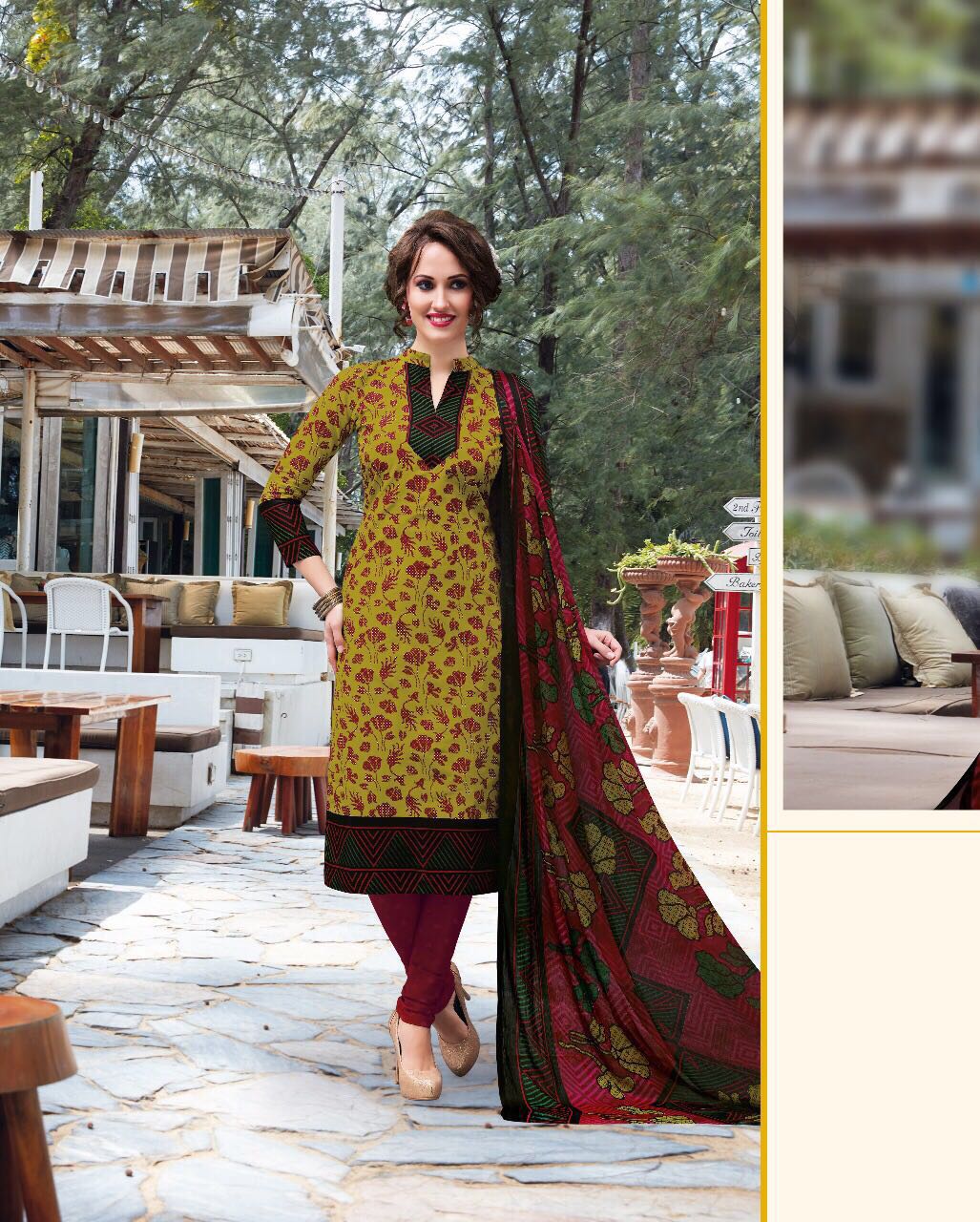 ARNIKA COTTON PRINTED DRESSMATERIAL WITH CHIFFON DUPATTA