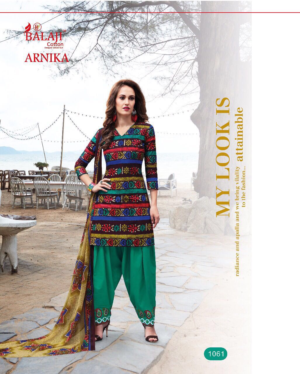 ARNIKA COTTON PRINTED DRESSMATERIAL WITH CHIFFON DUPATTA