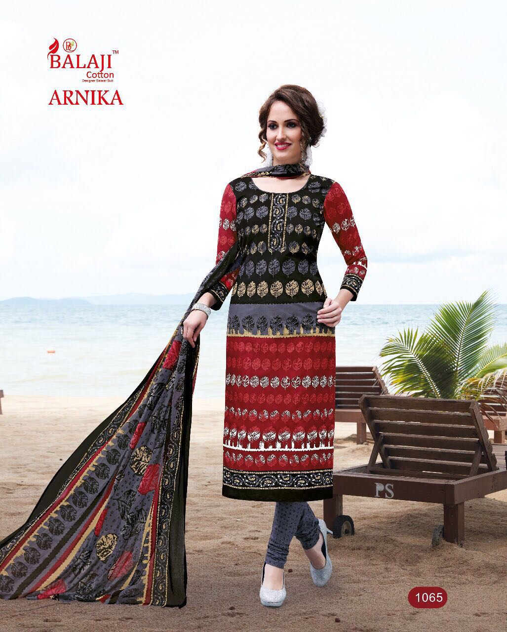 ARNIKA COTTON PRINTED DRESSMATERIAL WITH CHIFFON DUPATTA