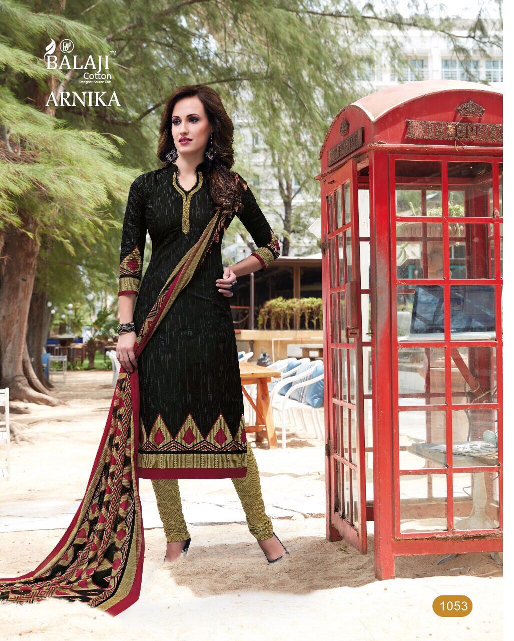 ARNIKA COTTON PRINTED DRESSMATERIAL WITH CHIFFON DUPATTA