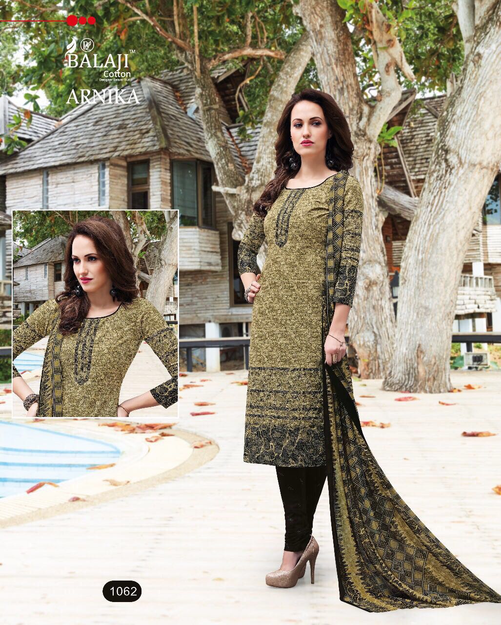 ARNIKA COTTON PRINTED DRESSMATERIAL WITH CHIFFON DUPATTA