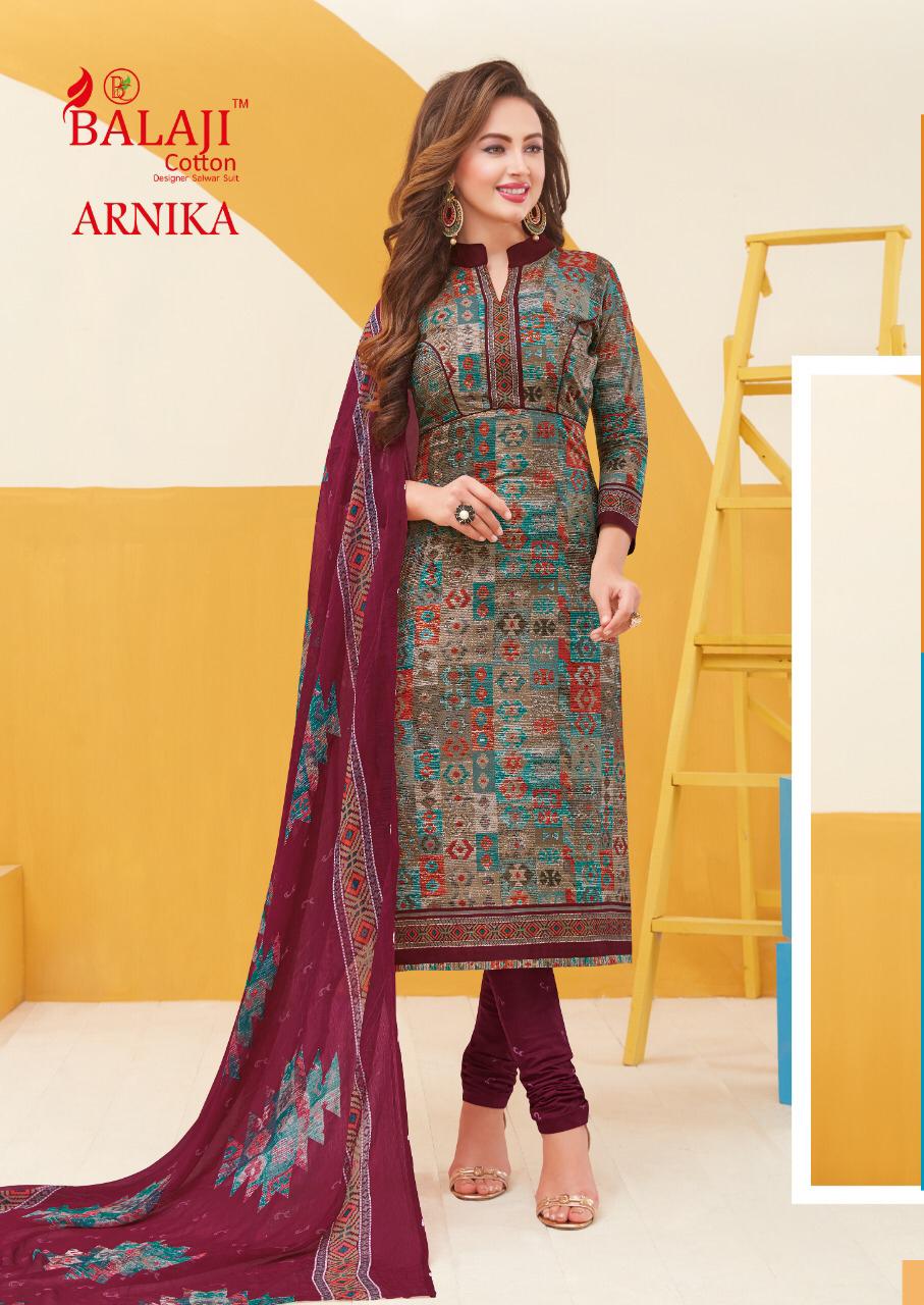 Balaji Cotton Arnika Vol 8 Top Cotton Wbottom Cotton And Chiffon Dupatta Dress Material Catalog