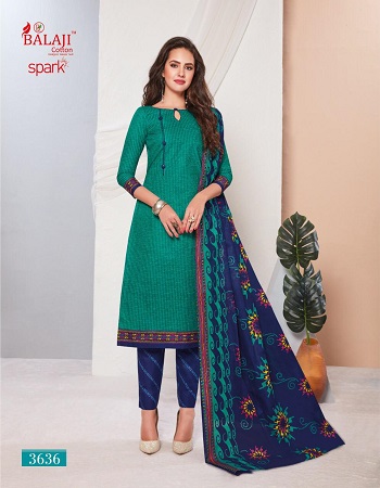 Balaji Cotton Spark Vol 14 Cotton Printed Dress Materials Wholesale Catalogue. Buy Cotton Unstitched Dress Material with cotton Dupatta and bottom at wholesale price online