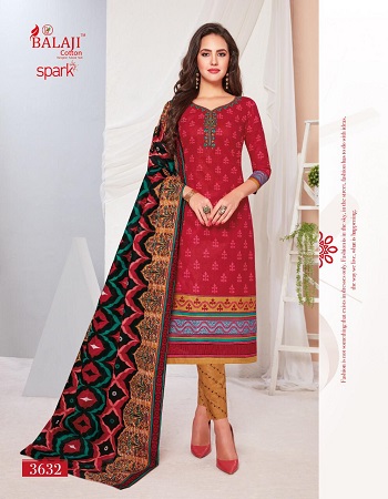 Balaji Cotton Spark Vol 14 Cotton Printed Dress Materials Wholesale Catalogue. Buy Cotton Unstitched Dress Material with cotton Dupatta and bottom at wholesale price online