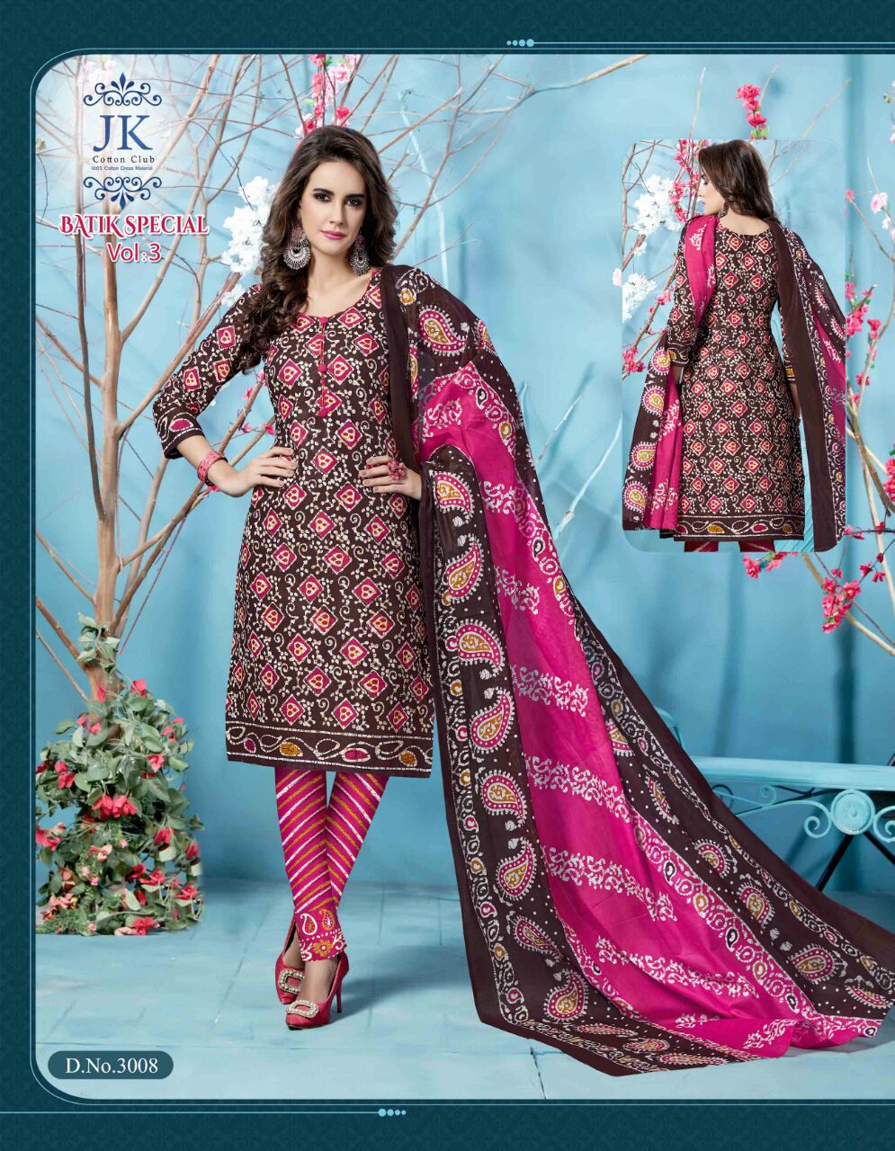 JK BALAJI COTTON PRINTED BATIK DRESS MATERIAL WITH COTTON DUPATTA