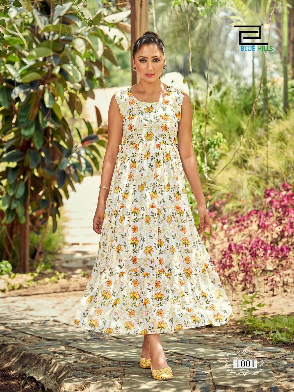 Blue Hills Beach Way Georgette Gown Wholesale Catalog, Buy Full Catalog of Blue Hills Gown Catalog Beach Way in Wholesale Price