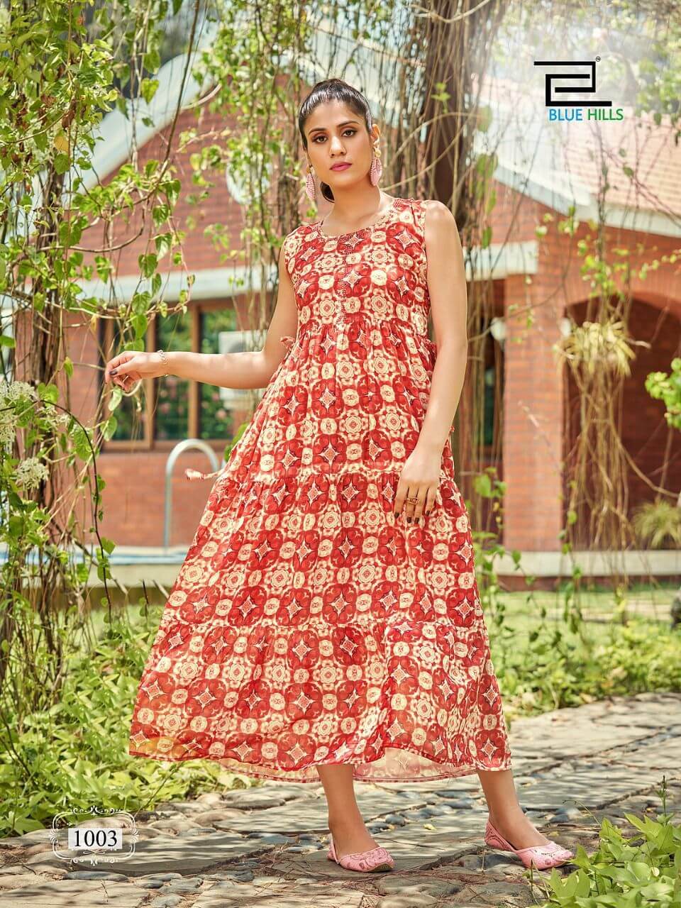 Blue Hills Beach Way Georgette Gown Wholesale Catalog, Buy Full Catalog of Blue Hills Gown Catalog Beach Way in Wholesale Price