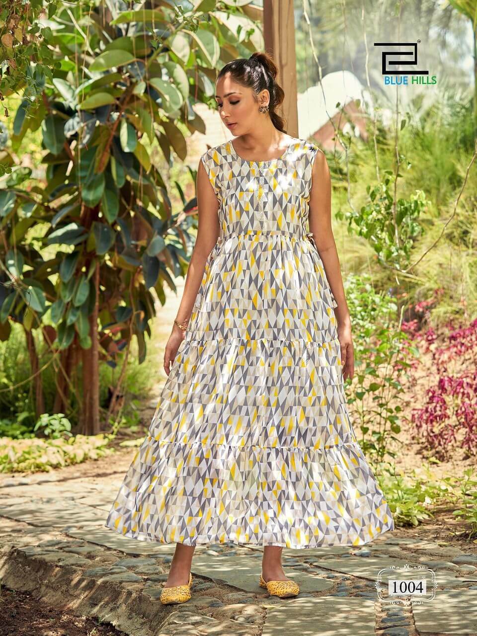 Blue Hills Beach Way Georgette Gown Wholesale Catalog, Buy Full Catalog of Blue Hills Gown Catalog Beach Way in Wholesale Price