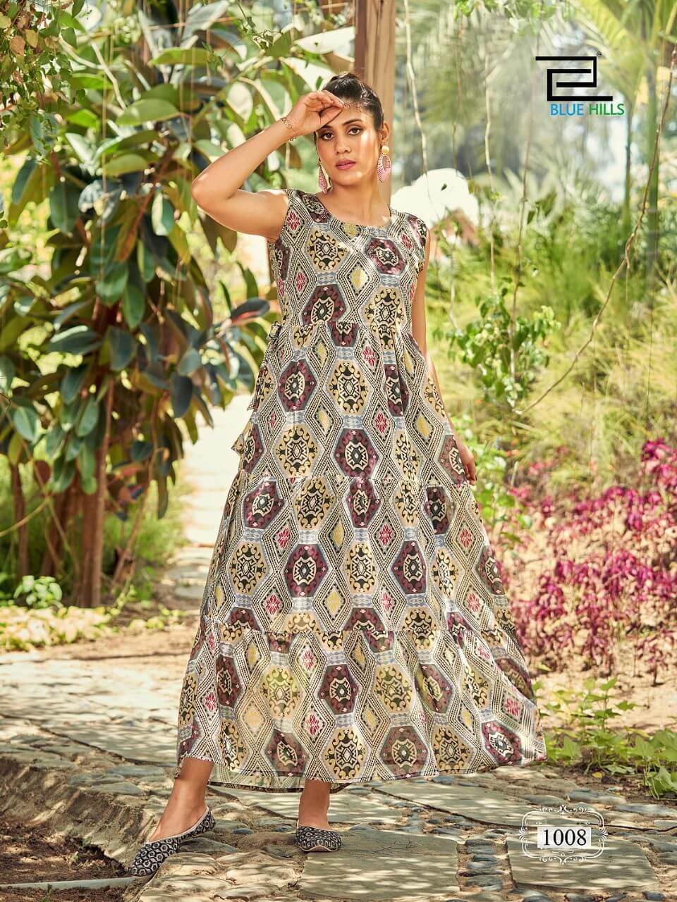 Blue Hills Beach Way Georgette Gown Wholesale Catalog, Buy Full Catalog of Blue Hills Gown Catalog Beach Way in Wholesale Price