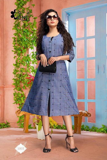 Blue Hills Kurtis Catalogue by Kinti Kurti Manufacturer, Buy Side Pocket Low Price Kurtis in Bulk For Retail Business of Kurtis 