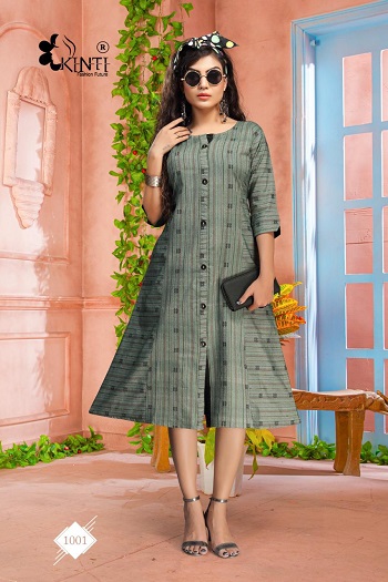 Blue Hills Kurtis Catalogue by Kinti Kurti Manufacturer, Buy Side Pocket Low Price Kurtis in Bulk For Retail Business of Kurtis 