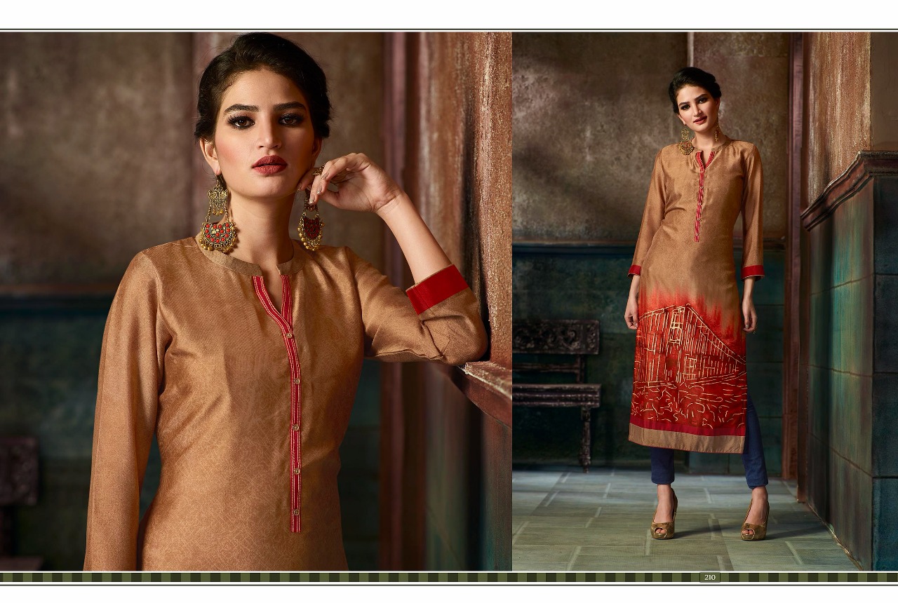 KAJARI CATALOG CHOCO FILLS FANCY PRINTED KURTIS WITH SHANTOON INNER dispatch from 16th nov.