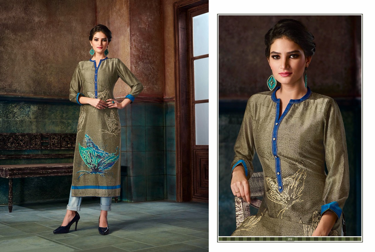 KAJARI CATALOG CHOCO FILLS FANCY PRINTED KURTIS WITH SHANTOON INNER dispatch from 16th nov.