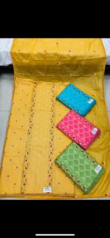 Beautiful Cotton suits Materials with chain Work Wholesale Catalog, top 2.30 Bottom 2.00 Dupatta  2.25