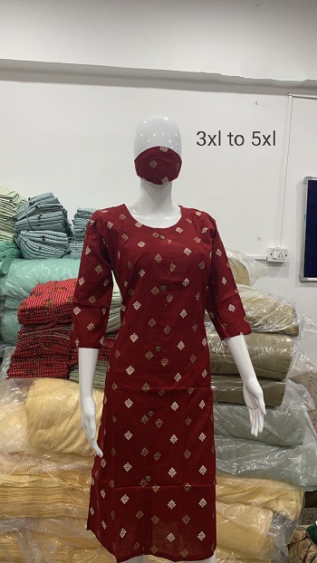 Cotton Flex Big Size Kurtis wholesale bunch, order 3xl 4xl 5xl big size cotton kurtis in wholesale price online for selling






