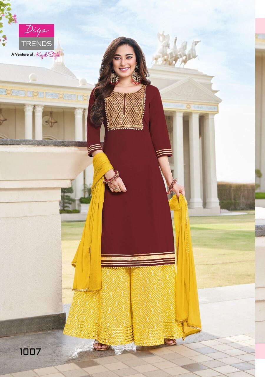 Diya Trends Swag Vol 1 Kurti With Sharara and Dupatta Wholesale Catalog, Purchase Full Catalog of Diya Trends Swag vol 1 at Wholesale Price 