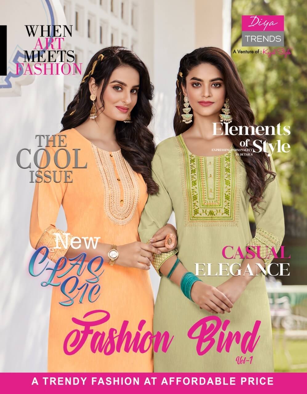 Diya Trends Fashion Bird vol 1 Rayon Kurtis Catalog in Wholesale