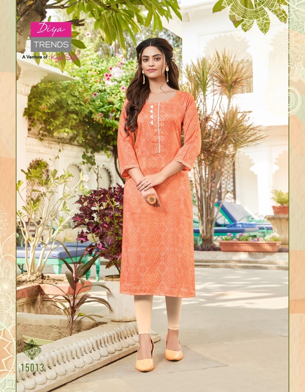 Diya Trends Gardencity vol 15 Rayon Kurtis Catalog in Wholesale, Buy Diya Trends Gardencity vol 15 Rayon Kurtis Catalogs in bulk and Wholesale rate Online From Aarvee Creation