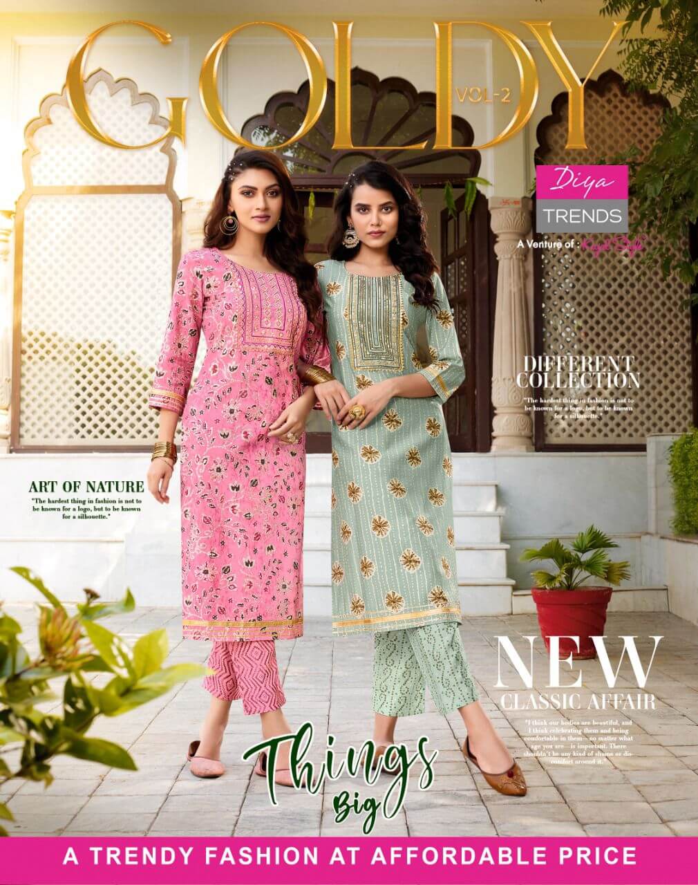 Diya Trends Goldy vol 2 Kurti with Pant Catalog, Buy Diya Trends Goldy vol 2 Kurti with Pant Full Catalog at Wholesale Rate Online