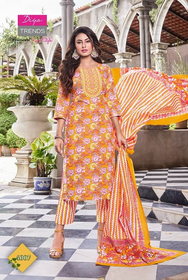 Diya Trends Odhani vol 4 Cotton Kurti Pant Dupatta Set Catalog, Buy Diya Trends Odhani vol 4 Cotton Kurti Pant Dupatta Set Full Catalog in Wholesale Price Online