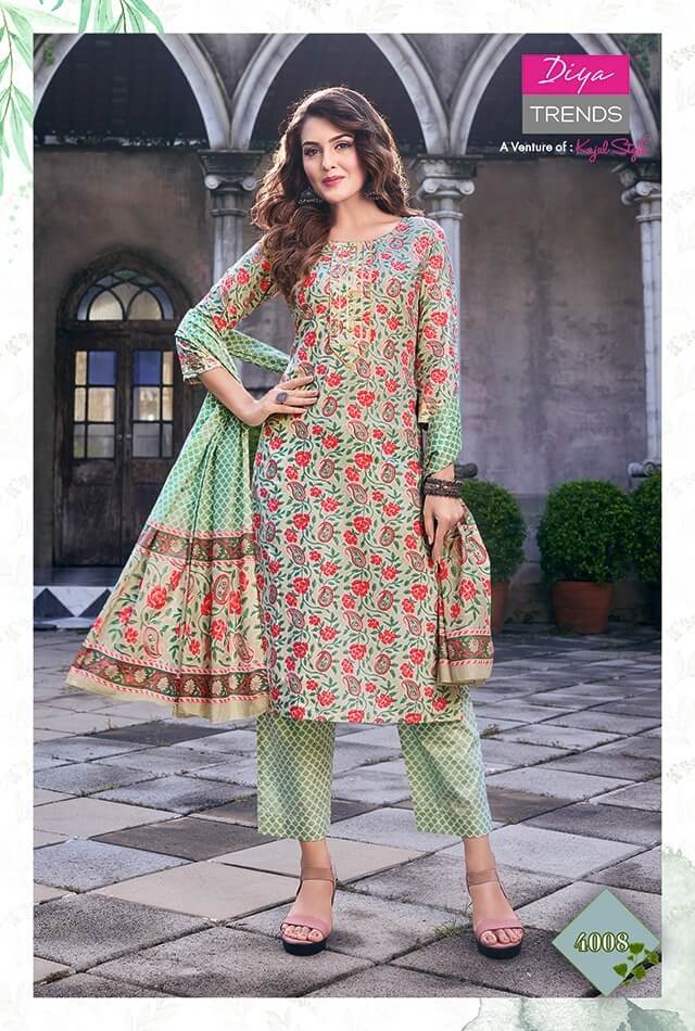 Diya Trends Odhani vol 4 Cotton Kurti Pant Dupatta Set Catalog, Buy Diya Trends Odhani vol 4 Cotton Kurti Pant Dupatta Set Full Catalog in Wholesale Price Online