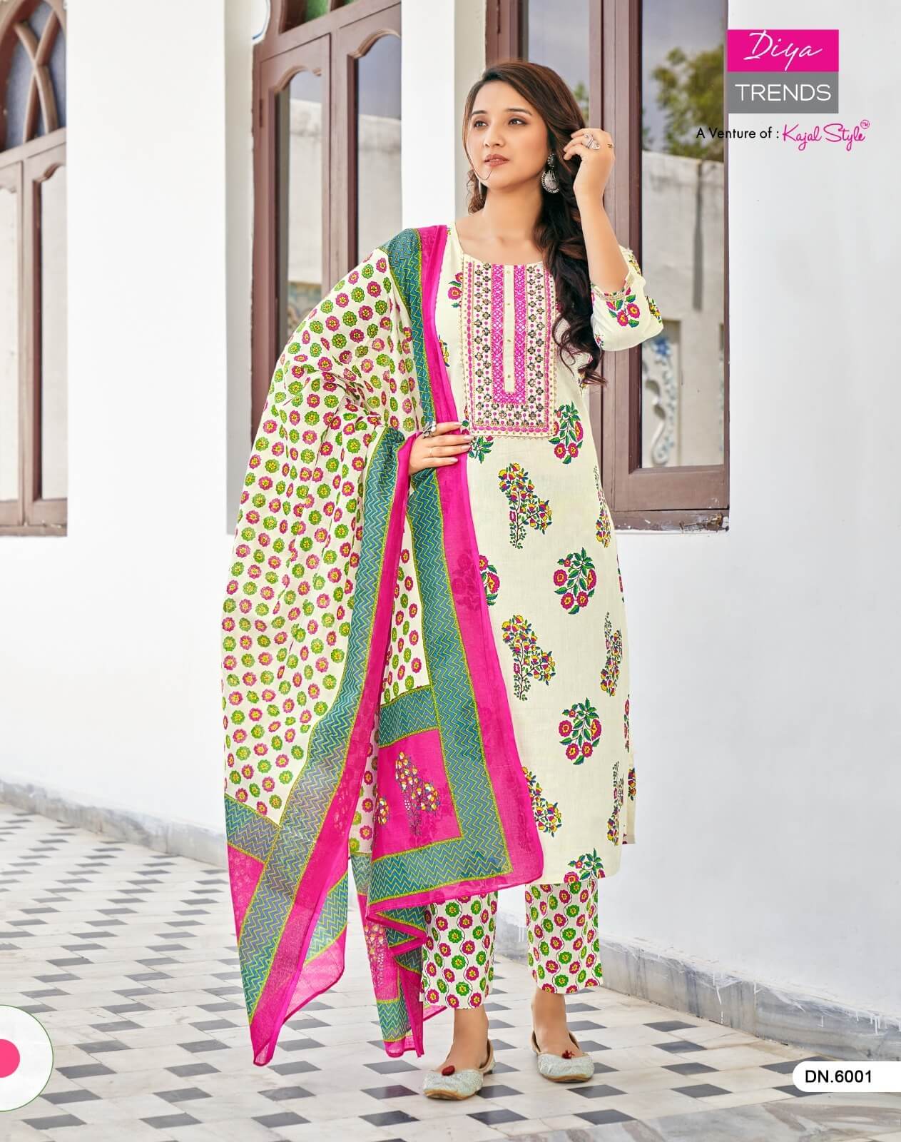 Diya Trends Odhani vol 6 Cotton Printed Kurti Pant Dupatta Set Catalog, Buy Diya Trends Odhani vol 6 Cotton Printed Kurti Pant Dupatta Set Full Catalog in Wholesale Rate Online From Aarvee Creation