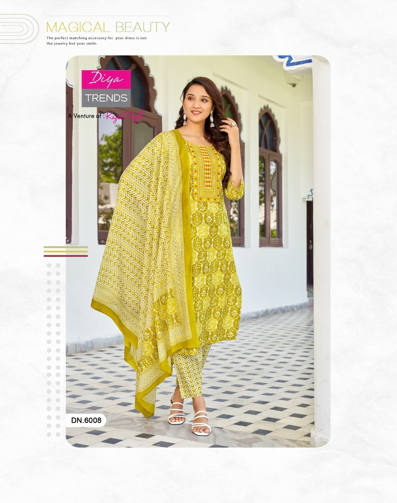 Diya Trends Odhani vol 6 Cotton Printed Kurti Pant Dupatta Set Catalog, Buy Diya Trends Odhani vol 6 Cotton Printed Kurti Pant Dupatta Set Full Catalog in Wholesale Rate Online From Aarvee Creation