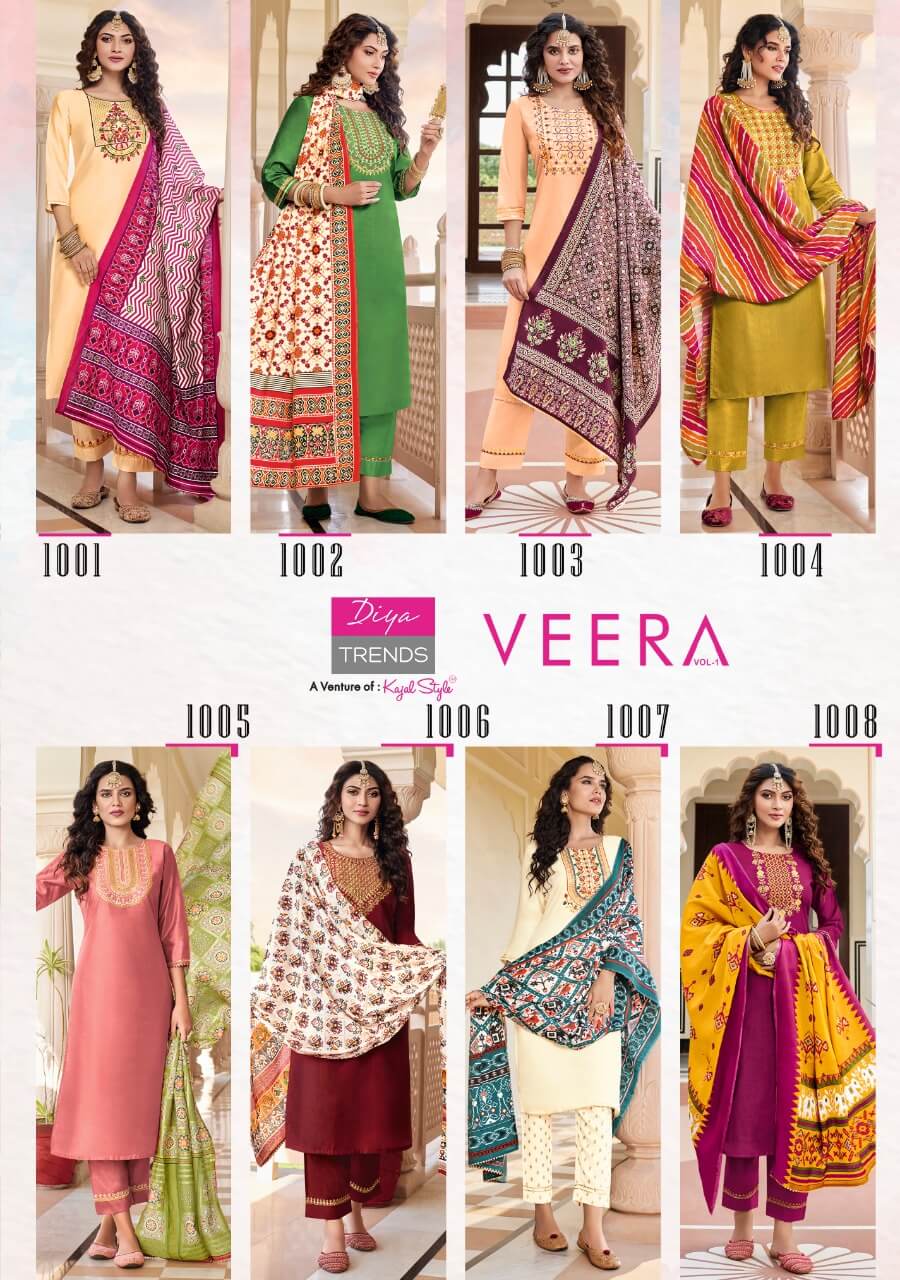 Diya Trends Veera vol 1 Top Bottom Dupatta Set Catalog in Wholesale, Buy Diya Trends Veera vol 1 Top Bottom Dupatta Set Full Catalog in Wholesale Price Online From Vadodara, Gujarat