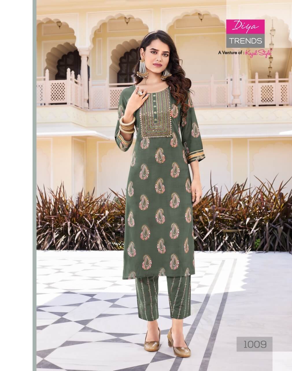 Diya Trends Zoori vol 1 Kurti with Pant Catalog in Wholesale, Buy Diya Trends Zoori vol 1 Kurti with Pant Full Catalog in Wholesale Price Online From Vadodara, Surat, Gujarat,Only 5XL Available 