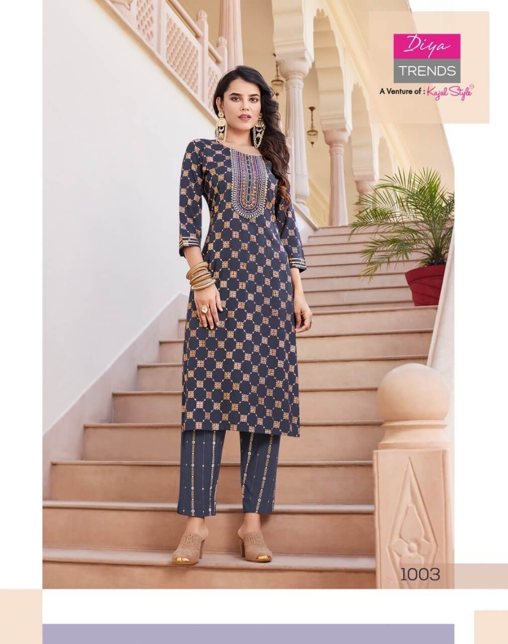 Diya Trends Zoori vol 1 Kurti with Pant Catalog in Wholesale, Buy Diya Trends Zoori vol 1 Kurti with Pant Full Catalog in Wholesale Price Online From Vadodara, Surat, Gujarat,Only 5XL Available 