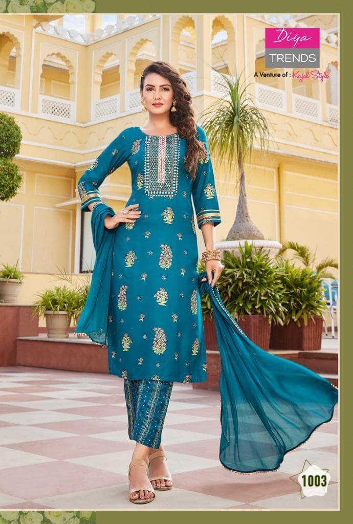 Diya Trends Zubeda vol 1 Top Bottom Dupatta Set Catalog in Wholesale, Buy Diya Trends Zubeda vol 1 Top Bottom Dupatta Set Full Catalog in Wholesale Price Online From Vadodara