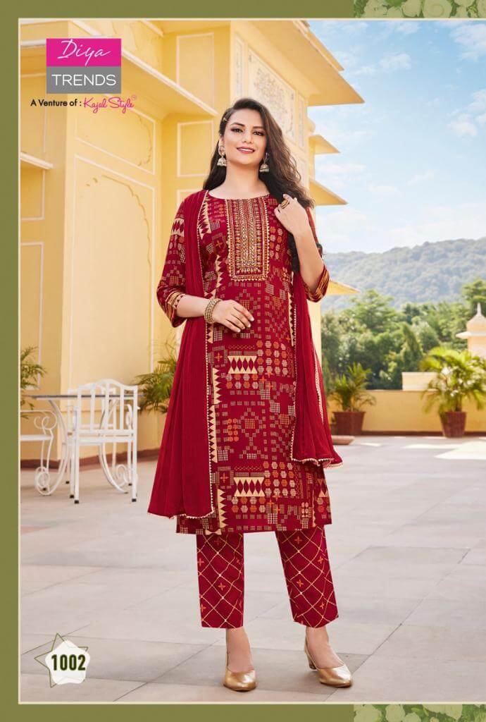 Diya Trends Zubeda vol 1 Top Bottom Dupatta Set Catalog in Wholesale, Buy Diya Trends Zubeda vol 1 Top Bottom Dupatta Set Full Catalog in Wholesale Price Online From Vadodara