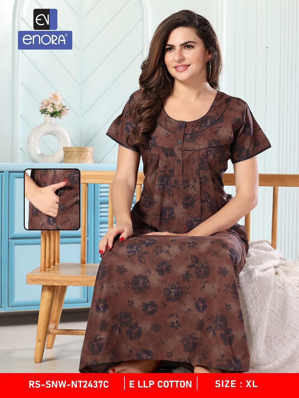 Cotton Printed Nighty Catalog At Wholesale Price Surat Ahmedabad