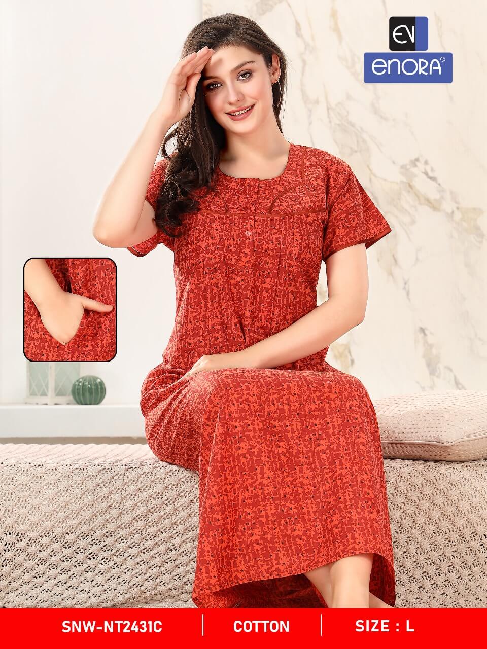 Cotton Printed Nighty Catalog At Wholesale Price Surat Ahmedabad