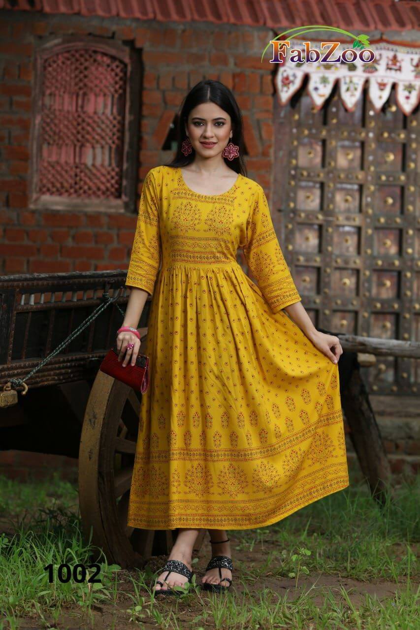 Fabzoo Goomar Kurtis Wholesale Catalog, Buy Fabzoo Rayon Kurtis Full Catalog at Wholesale Price Online