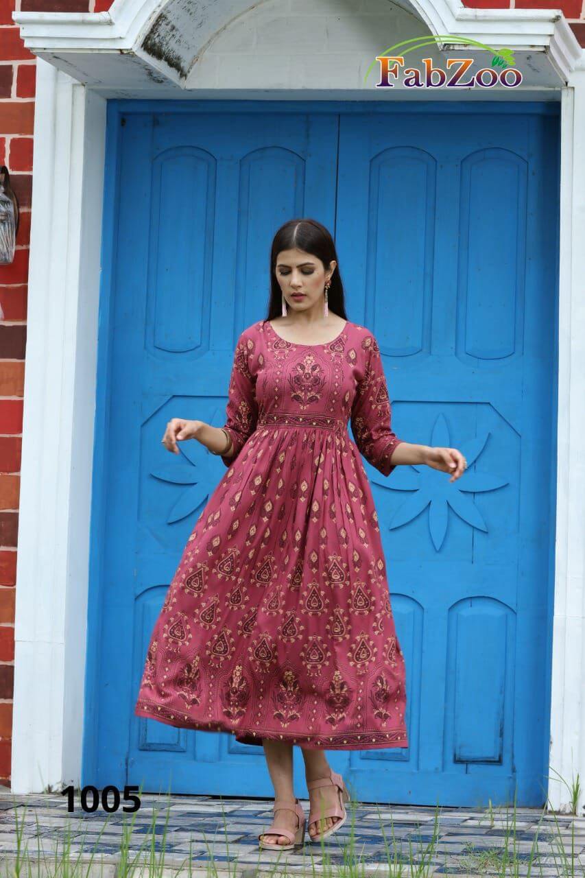 Fabzoo Goomar Kurtis Wholesale Catalog, Buy Fabzoo Rayon Kurtis Full Catalog at Wholesale Price Online